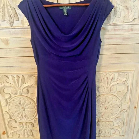 Ralph Lauren | Dresses | Rare Ralph Lauren Fitted Royal Blue Classy Ruched Slinky Below Knee Dress | Poshmark Ralph Lauren | Dresses | Rare Ralph Lauren Fitted Royal Blue Classy Ruched Slinky Below Knee Dress | Poshmark
